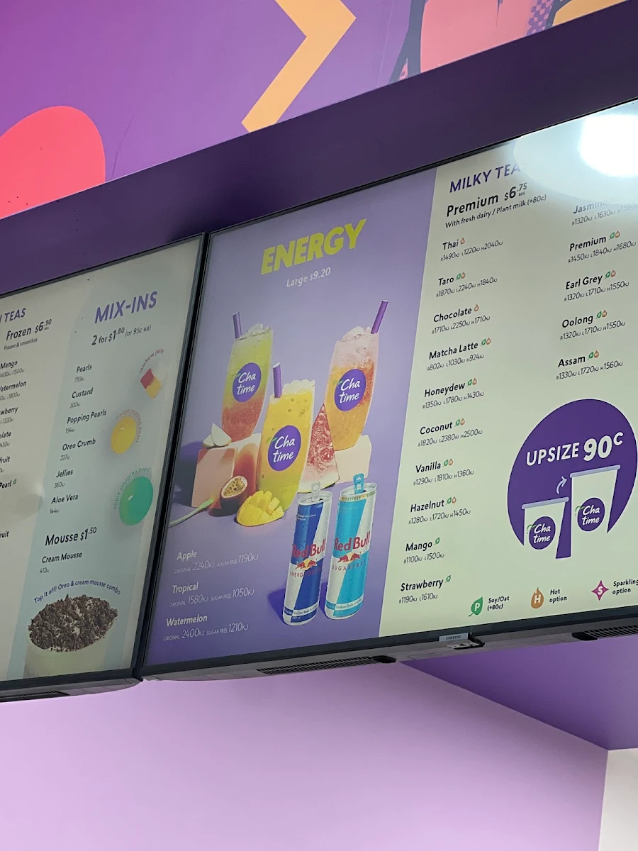 Menu, Chatime Glenelg