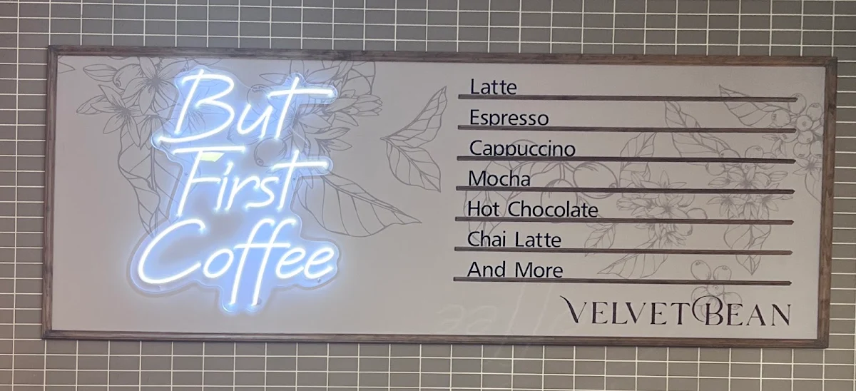 Menu, Velvet Bean Airport West