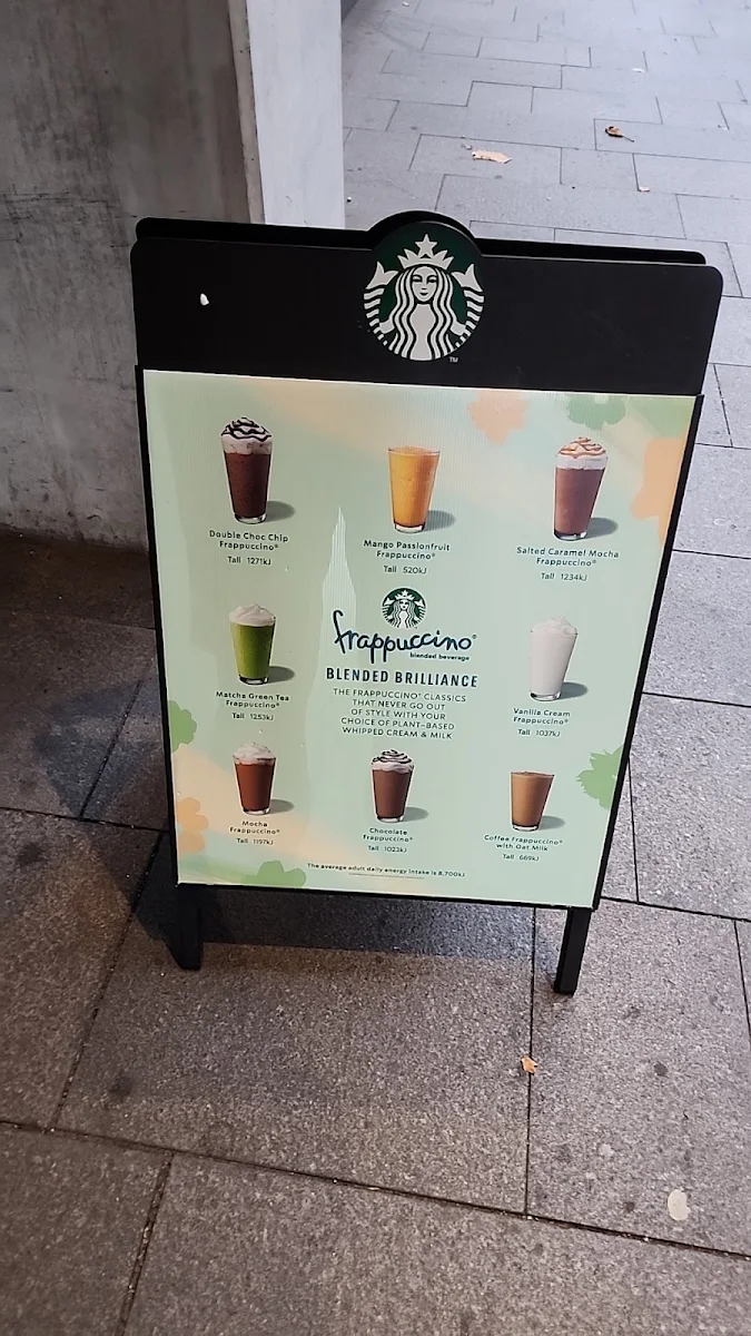 Menu, Starbucks Central Park
