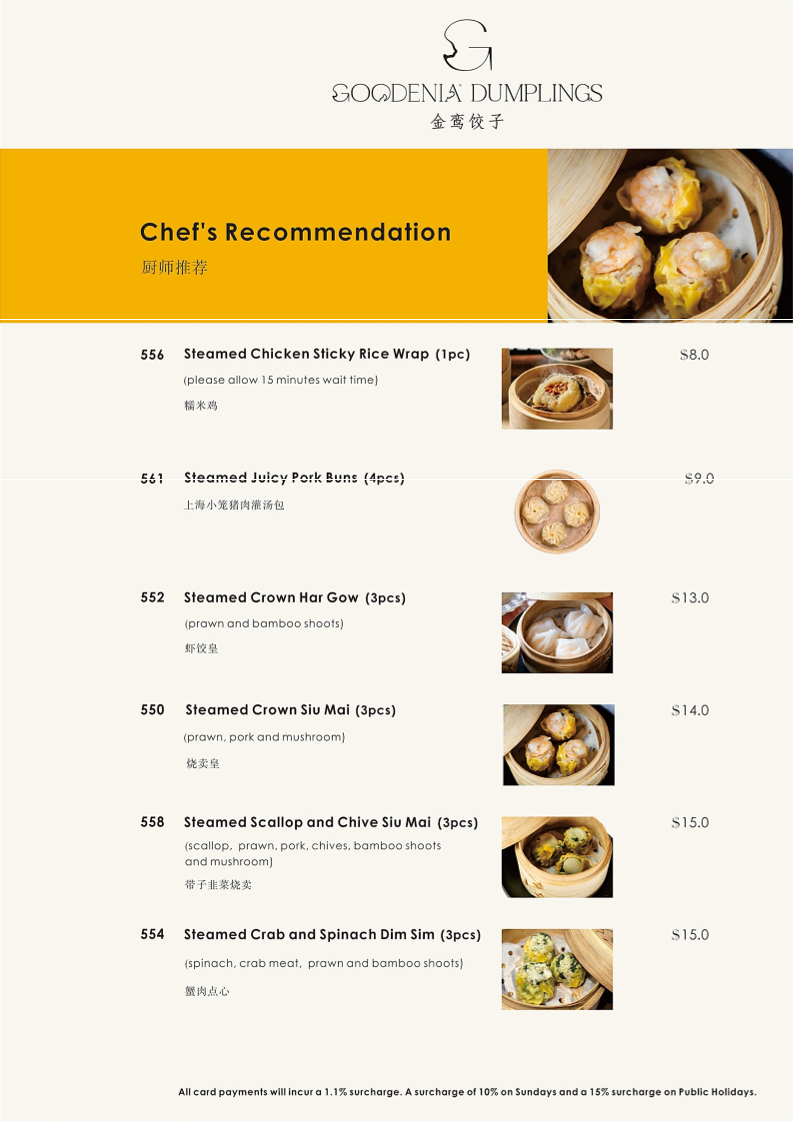 Menu, Goodenia Restaurant & Bar