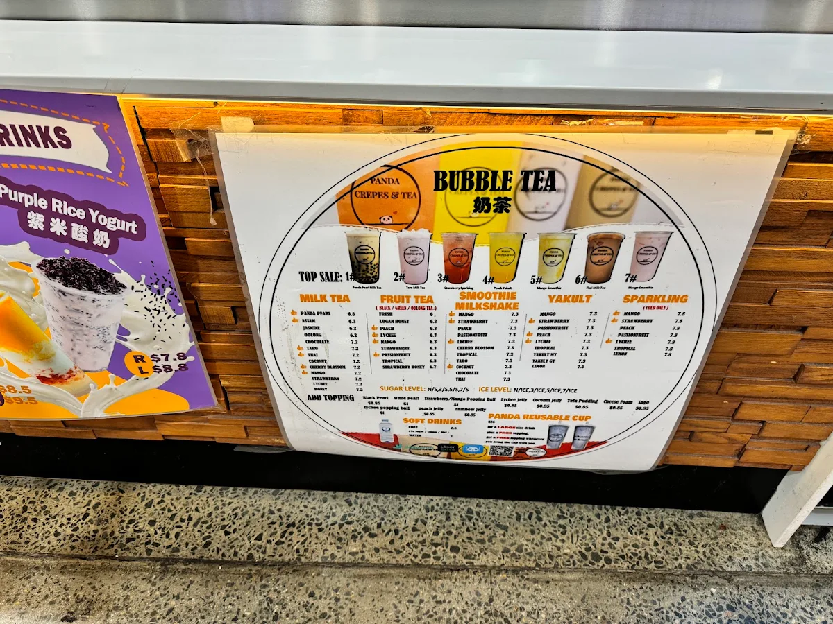 Menu, panda crepes&tea