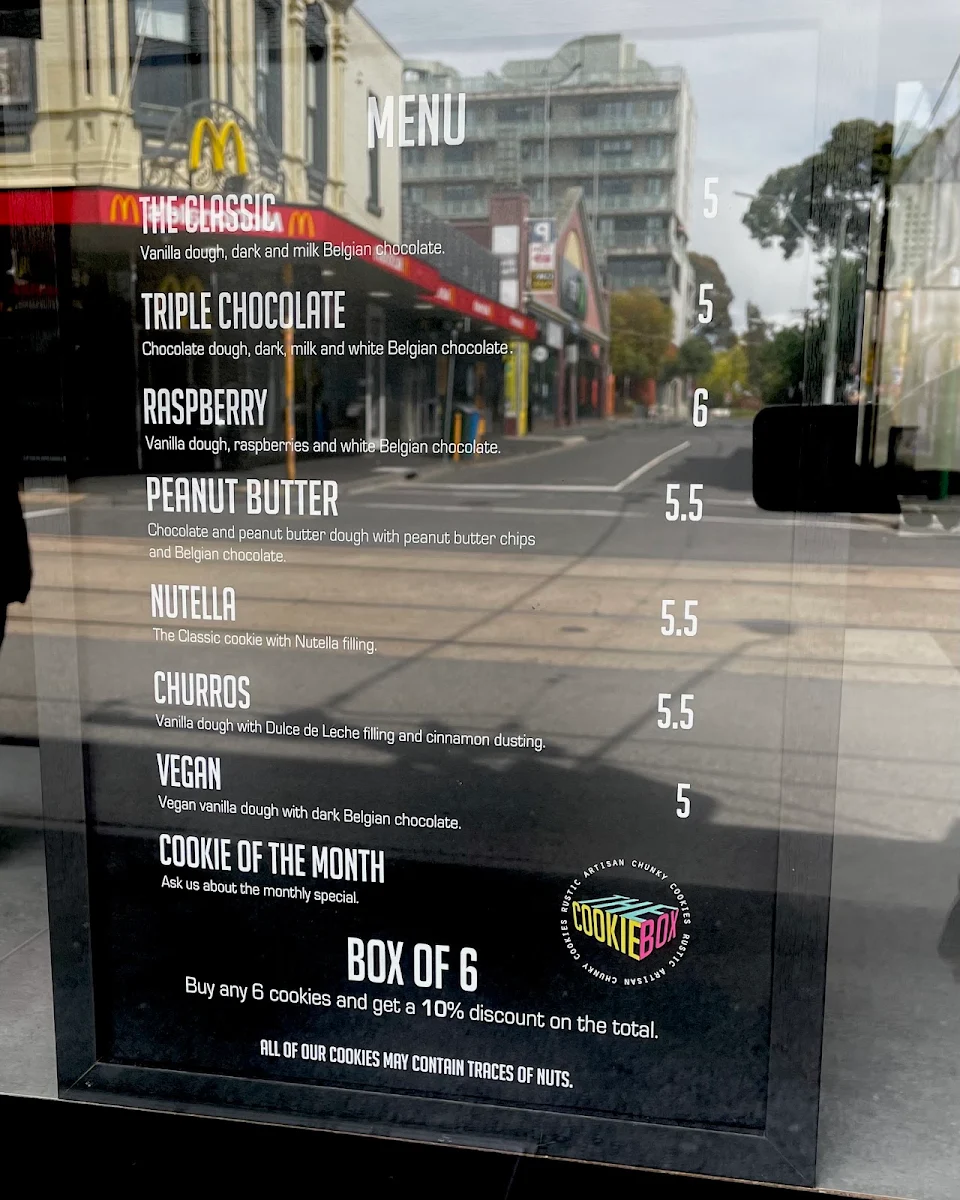 Menu, The Cookie Box
