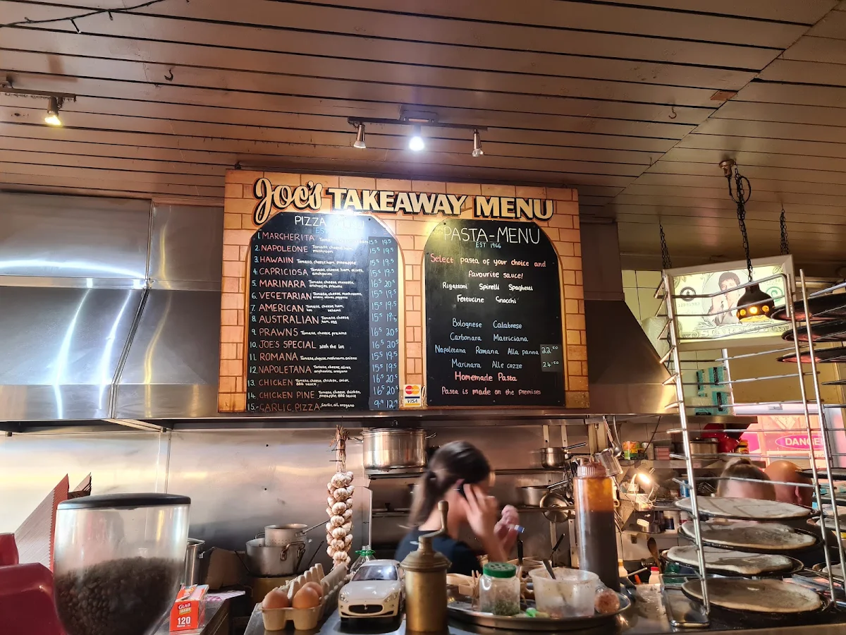 Menu, Joe's of Mentone