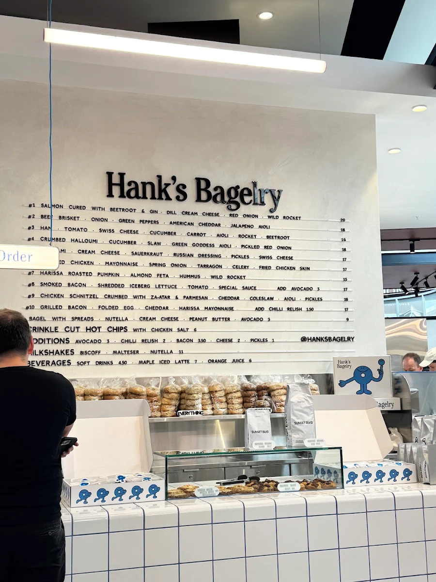 Menu, Hank's Bagelry - Chadstone