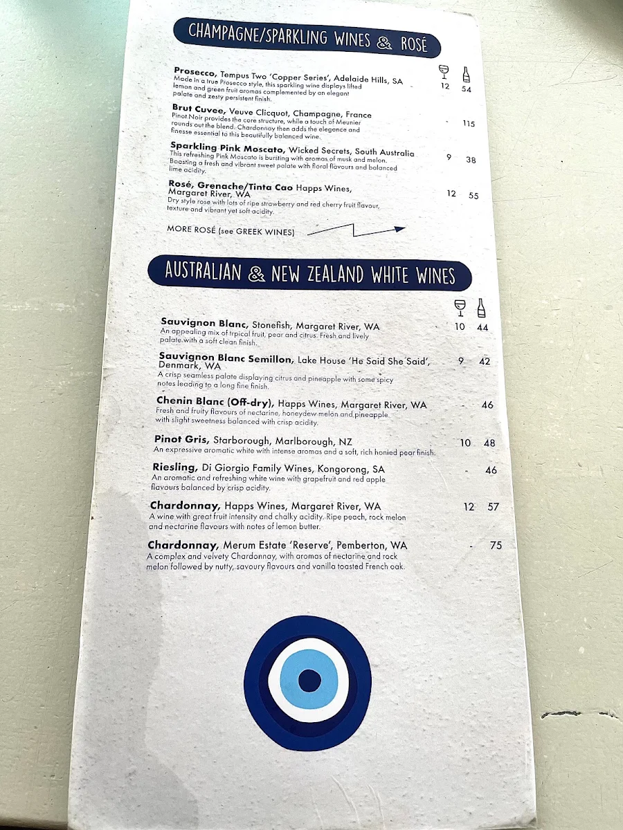 Menu, Kazzi Beach Greek Balmoral