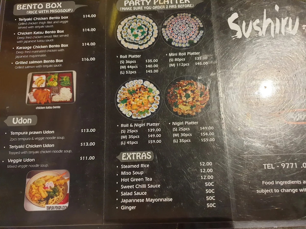 Menu, Sushiru