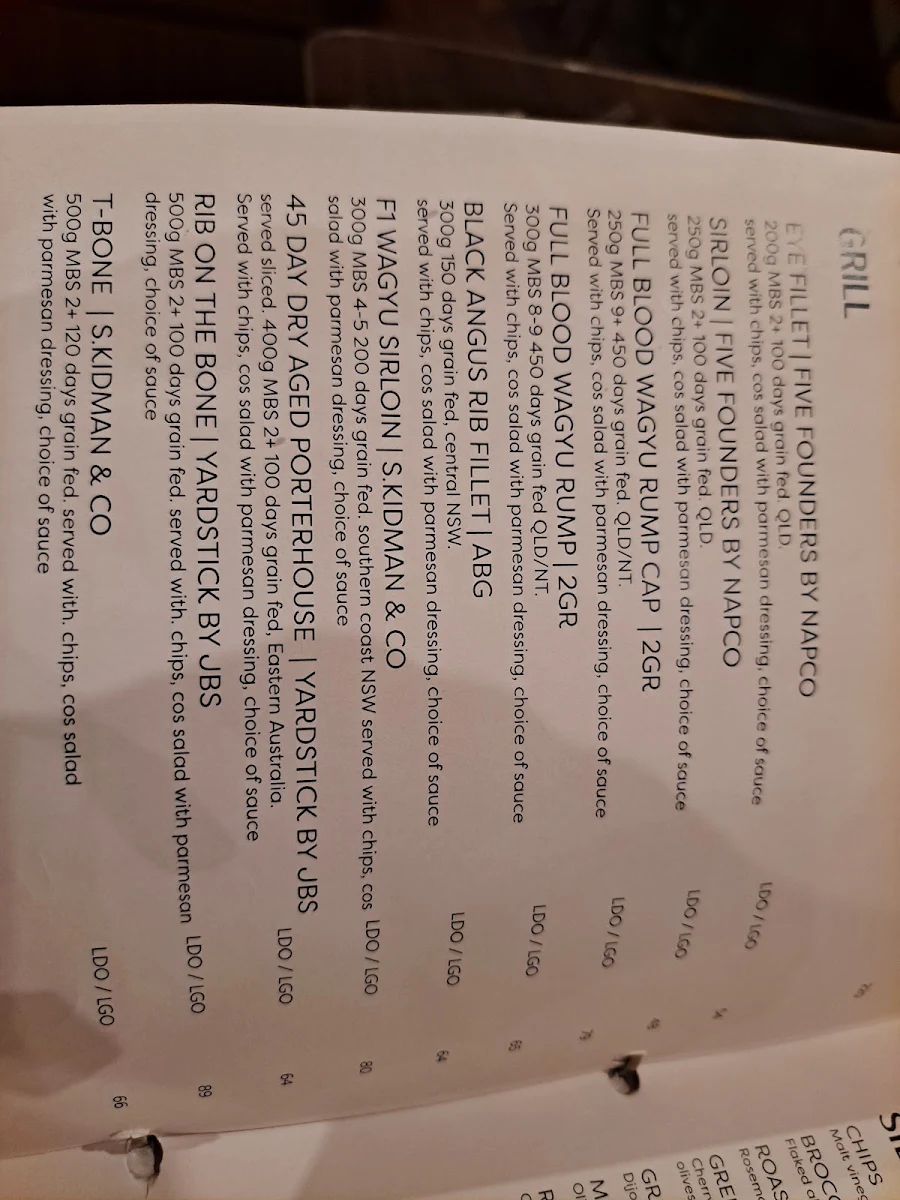 Menu, Port Office Hotel