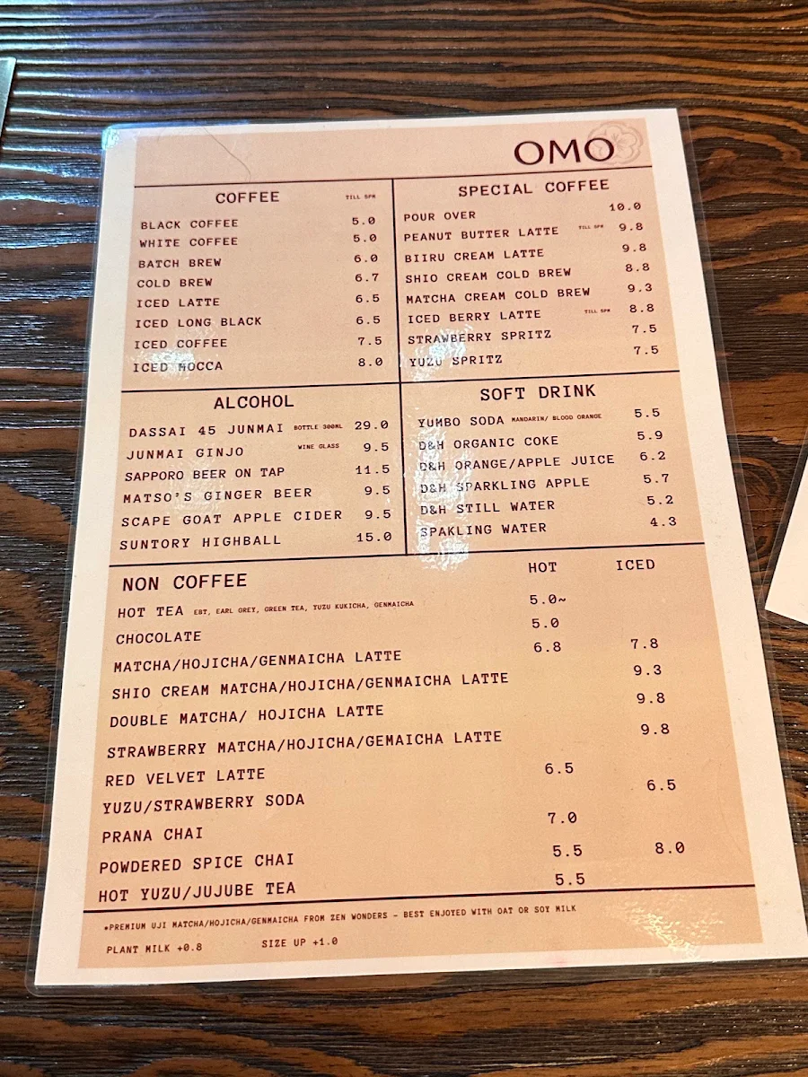 Menu, OMO