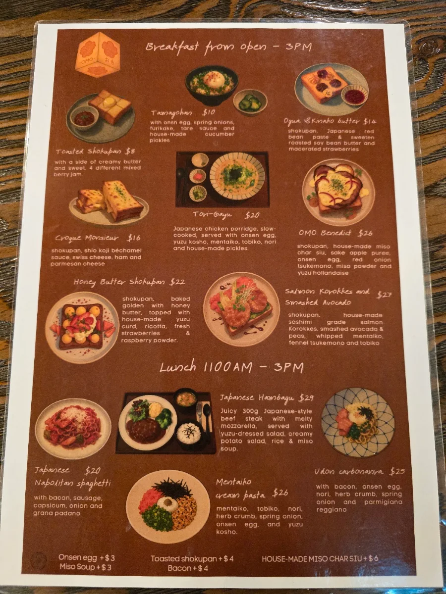 Menu, OMO