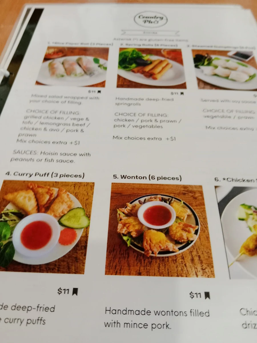 Menu, Country Pho