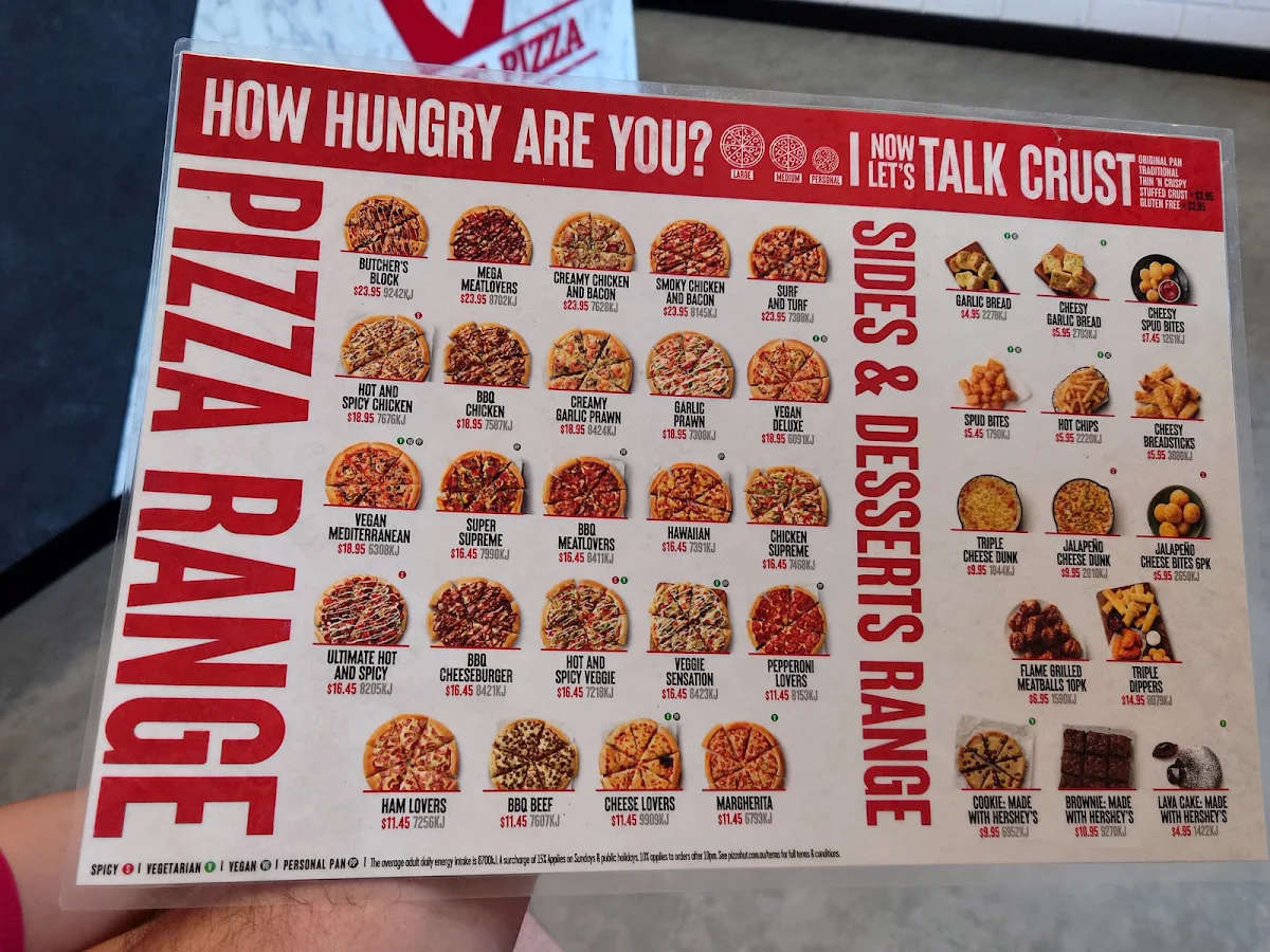 Menu, Pizza Hut St John’s Park