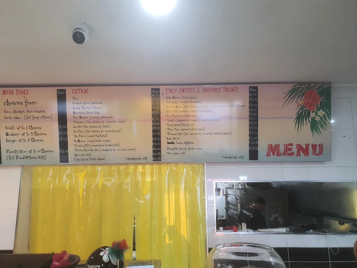 Menu, Le Sunrise Polynesian Takeaway Northside