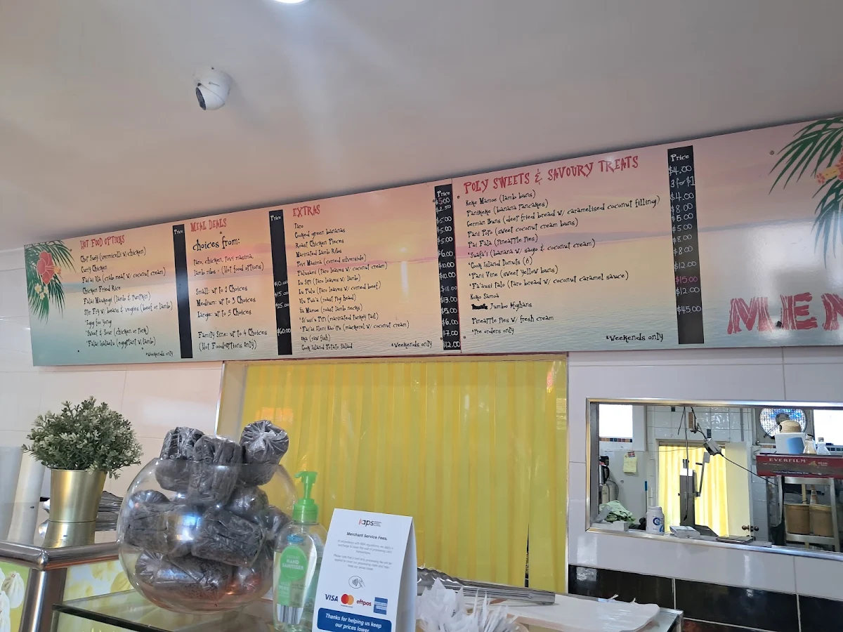 Menu, Le Sunrise Polynesian Takeaway Northside