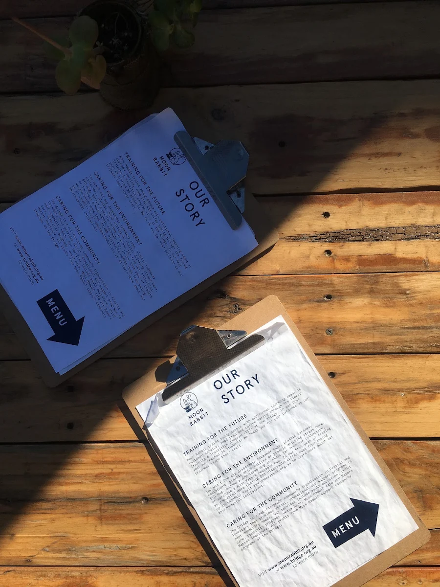 Menu, Moon Rabbit Cafe