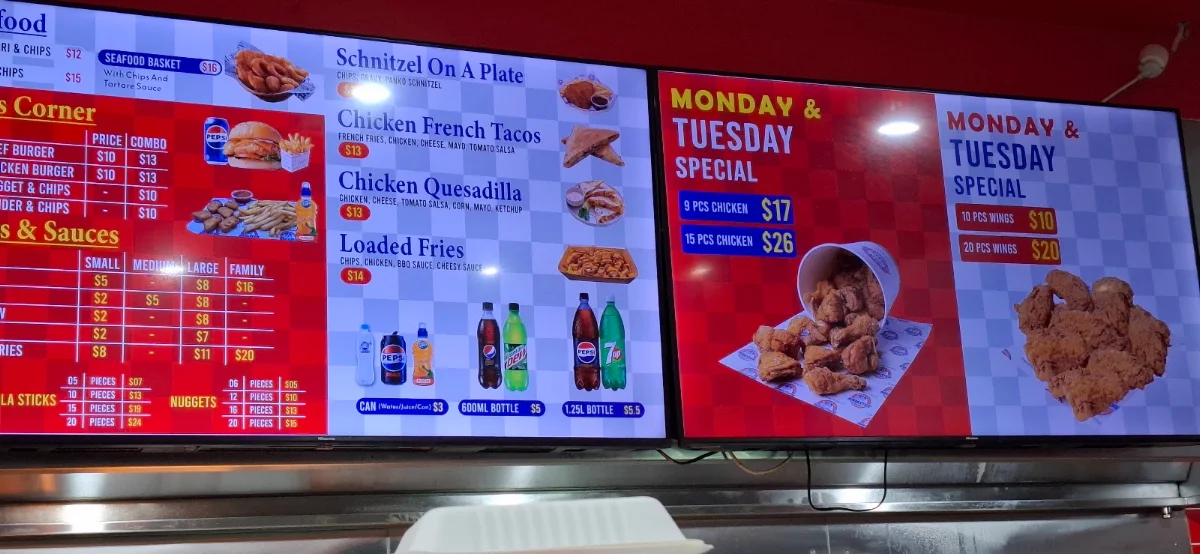 Menu, Broaster Chicken Minto