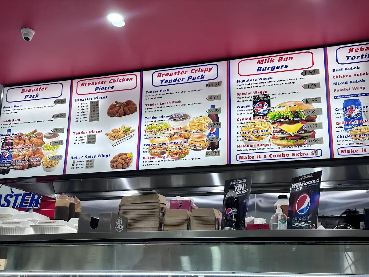 Menu, Broaster Chicken Minto