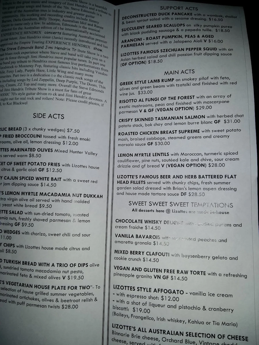 Menu, Flamingos Live