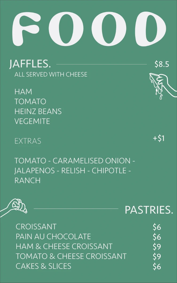 Menu, Daisy Days Coffee