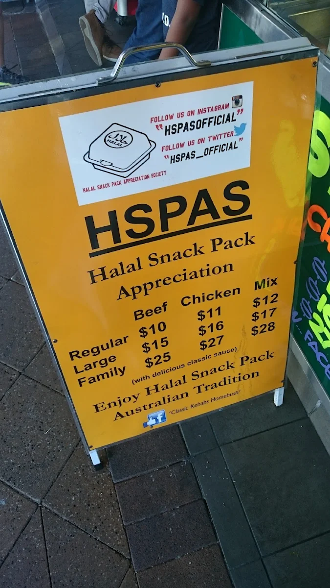 Menu, Classic Kebabs