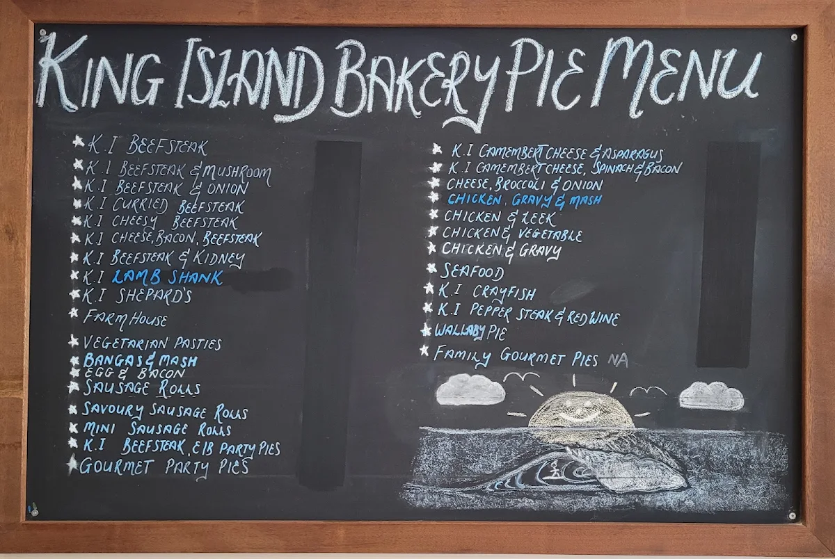Menu, King Island Bakehouse P/L
