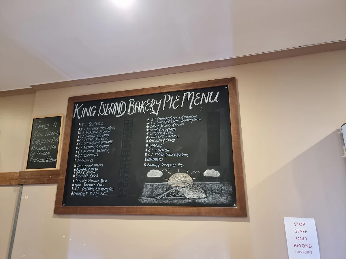 Menu, King Island Bakehouse P/L