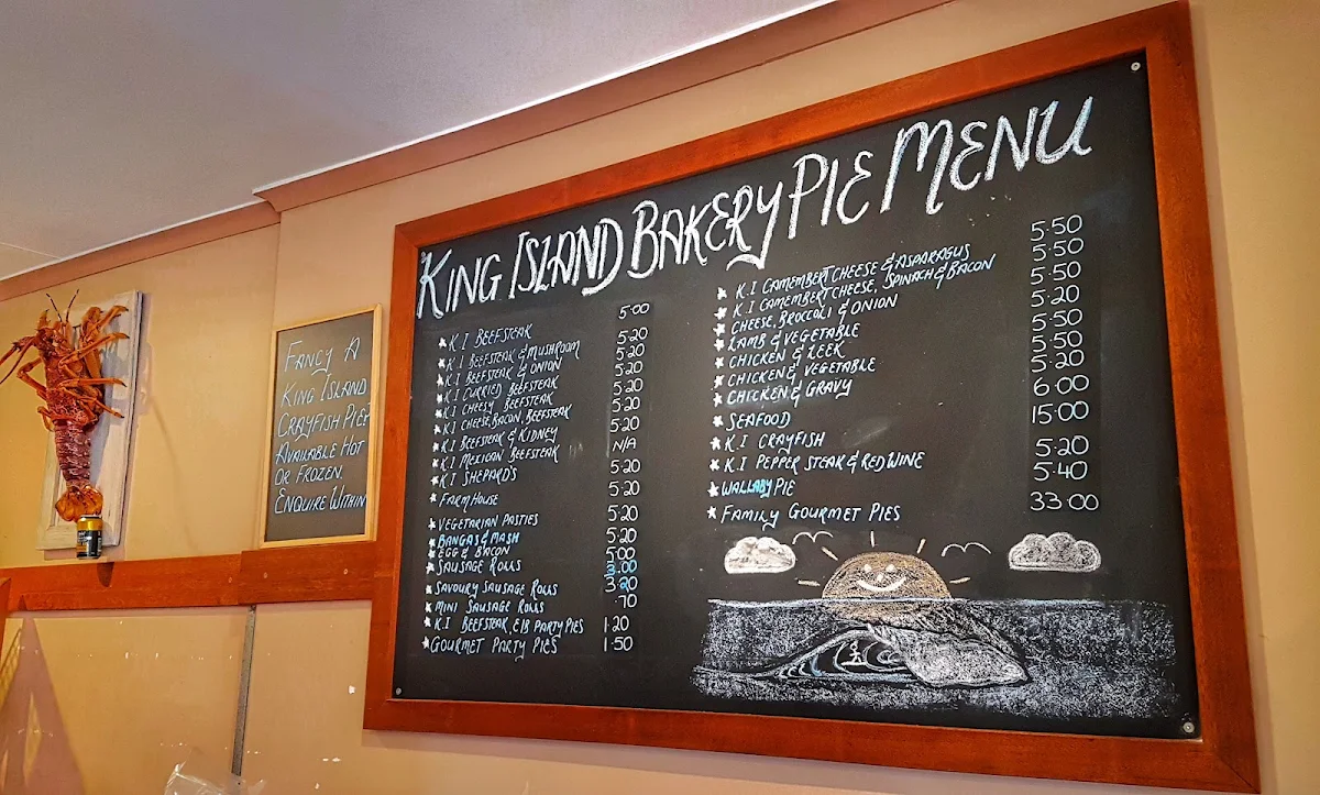 Menu, King Island Bakehouse P/L