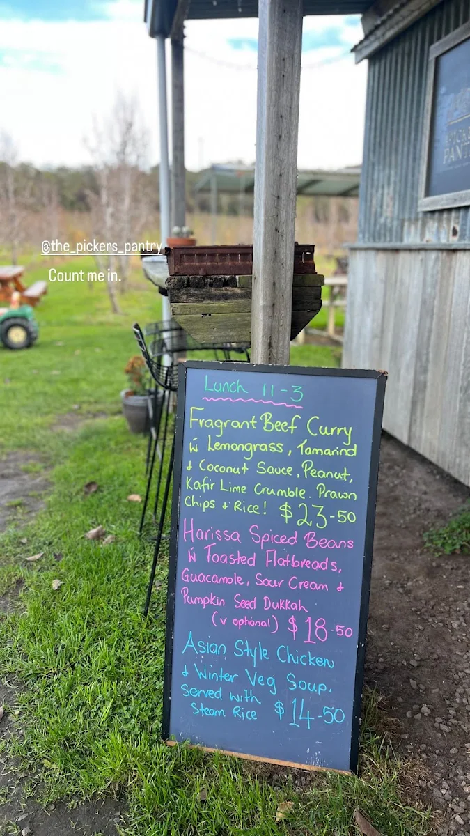 Menu, The Pickers Pantry