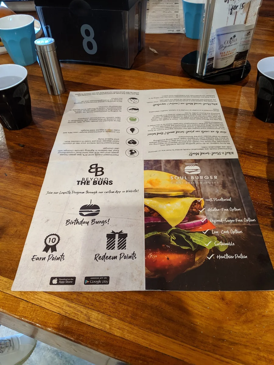 Menu, Soul Burger - Glebe