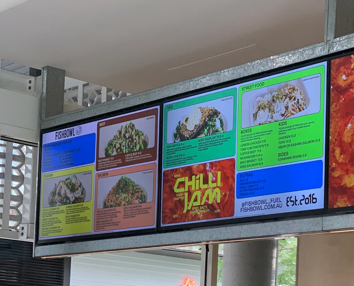 Menu, FISHBOWL - Woolloongabba