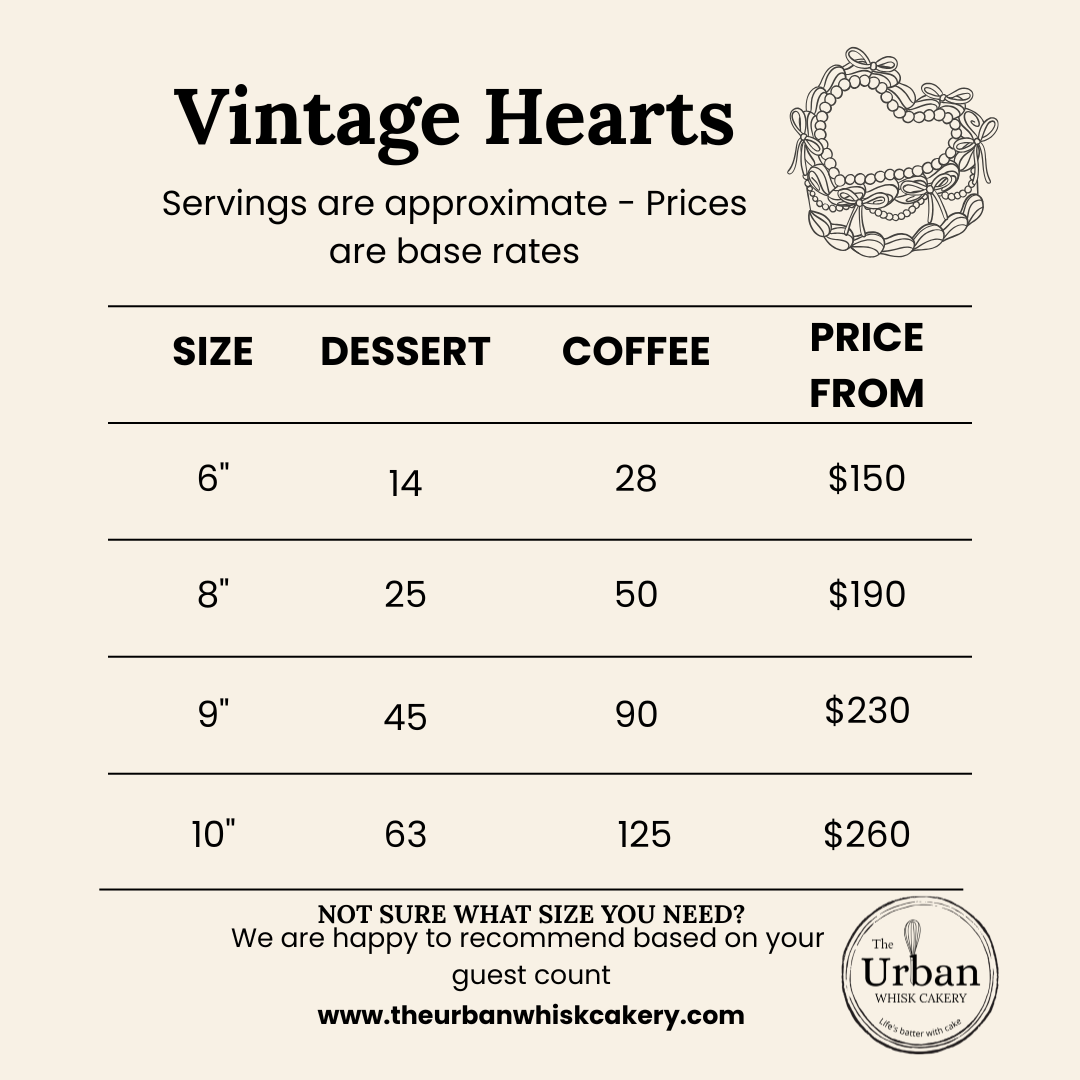 Menu, The Urban Whisk Cakery