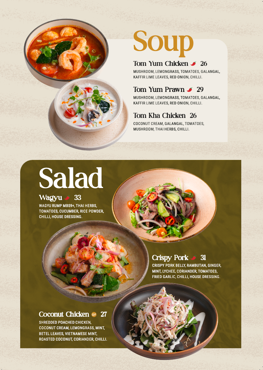 Menu, Nahm Thai Restaurant & Bar (Toowoomba)