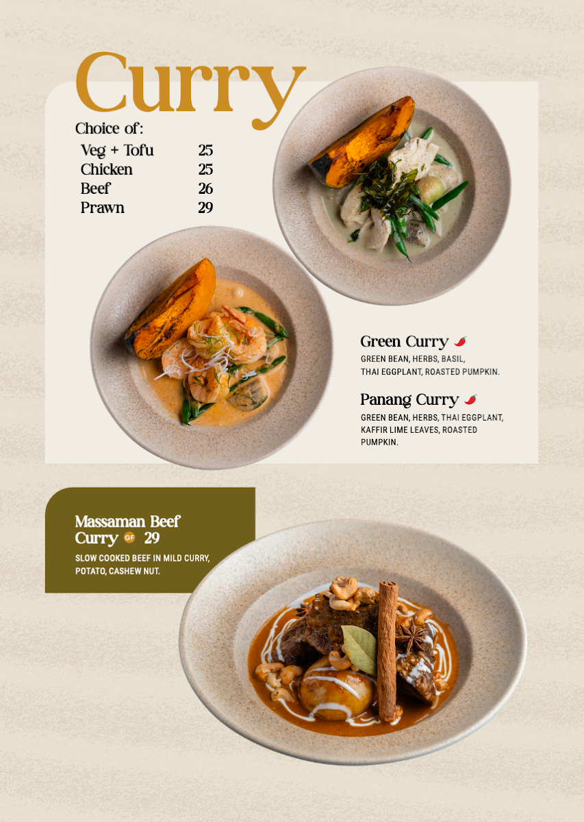 Menu, Nahm Thai Restaurant & Bar (Toowoomba)