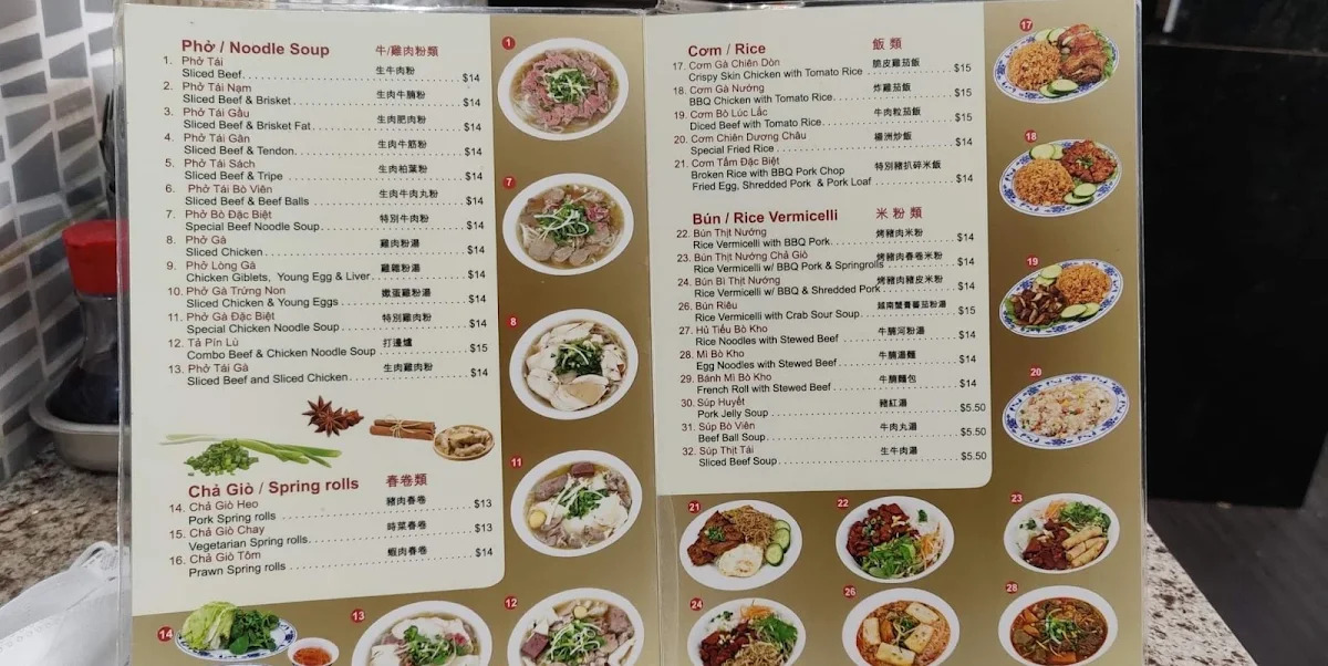 Menu, Pho Kim Long