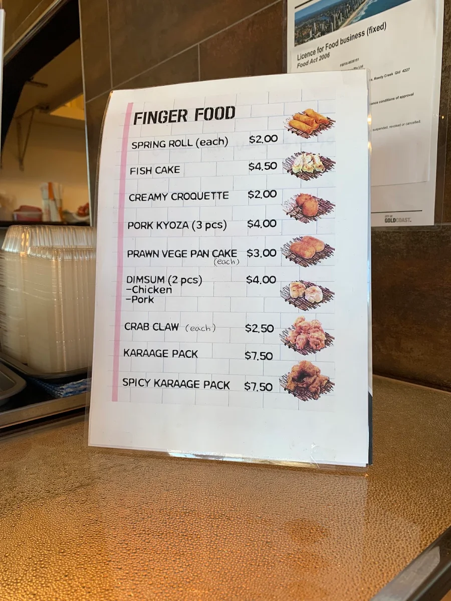 Menu, Sushi Queen