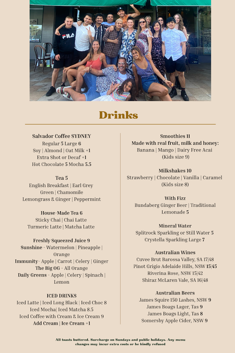Menu, The Bogey Hole Cafe