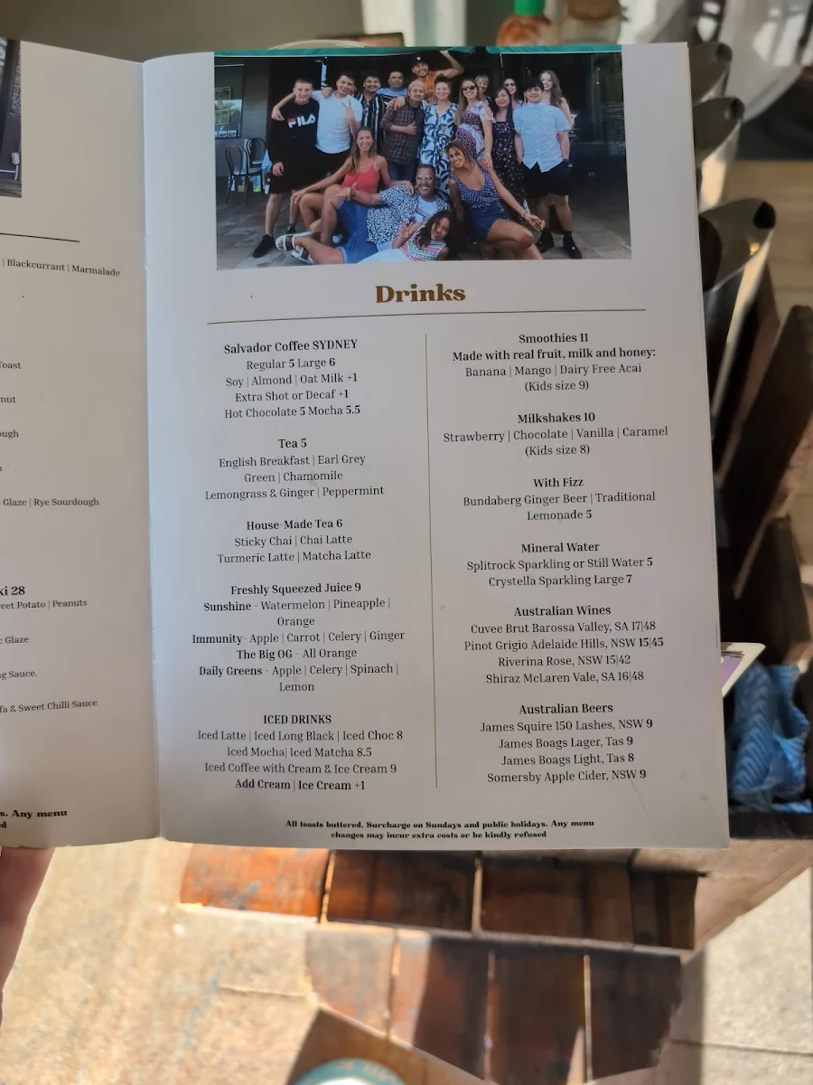Menu, The Bogey Hole Cafe
