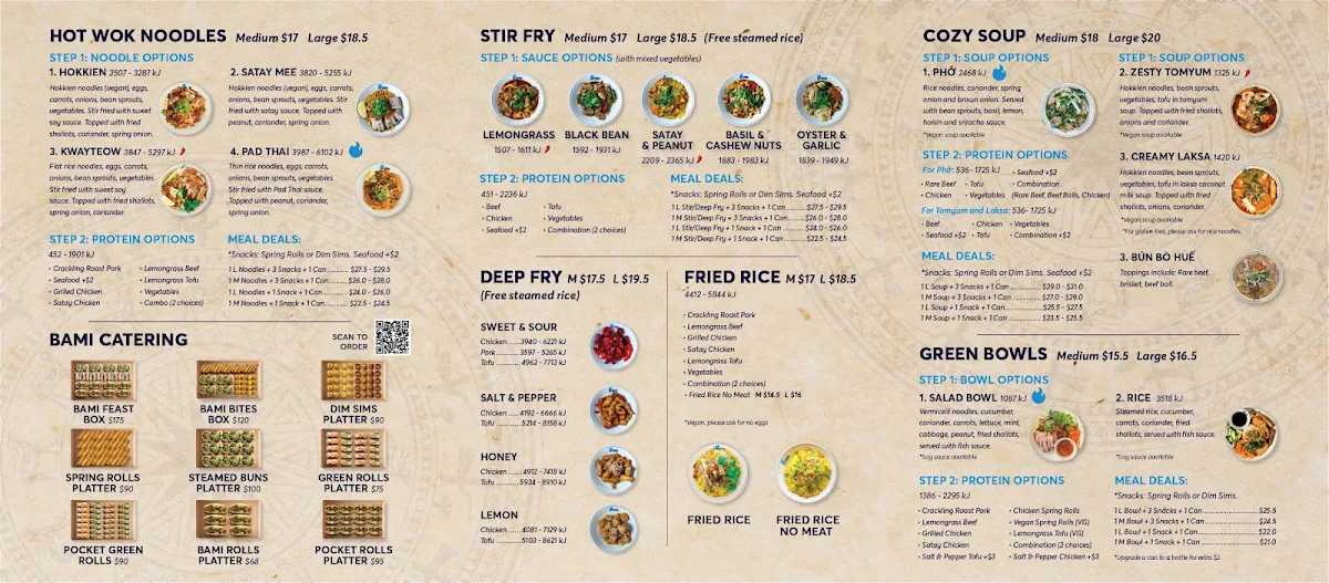 Menu, Bami Mount Barker