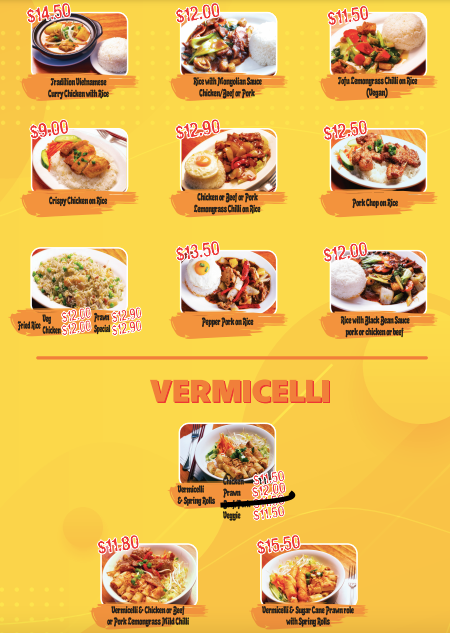 Menu, Pho A Chau