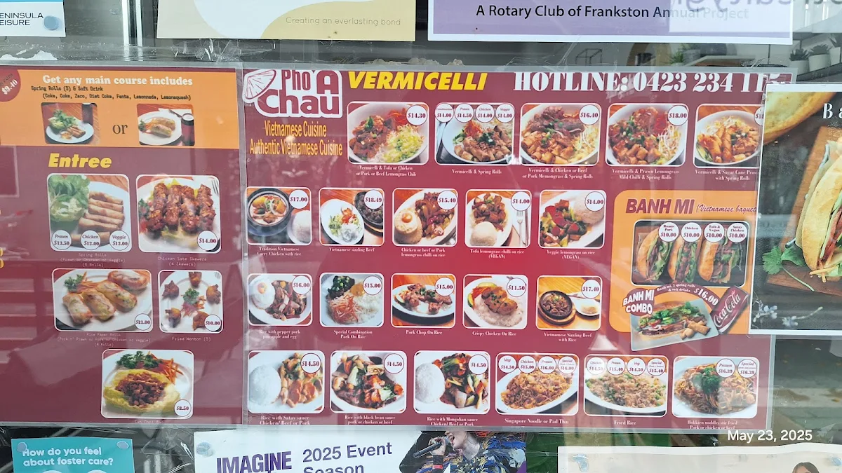 Menu, Pho A Chau