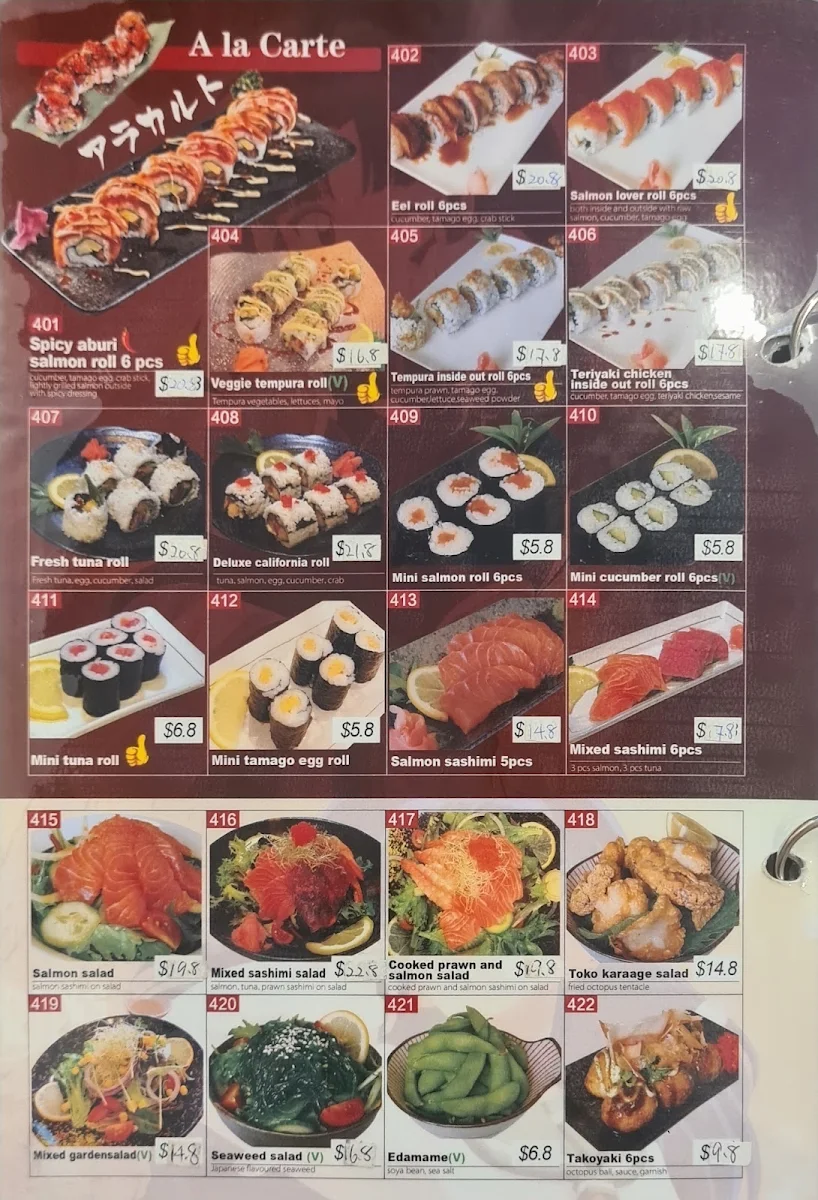 Menu, Maki and Ramen