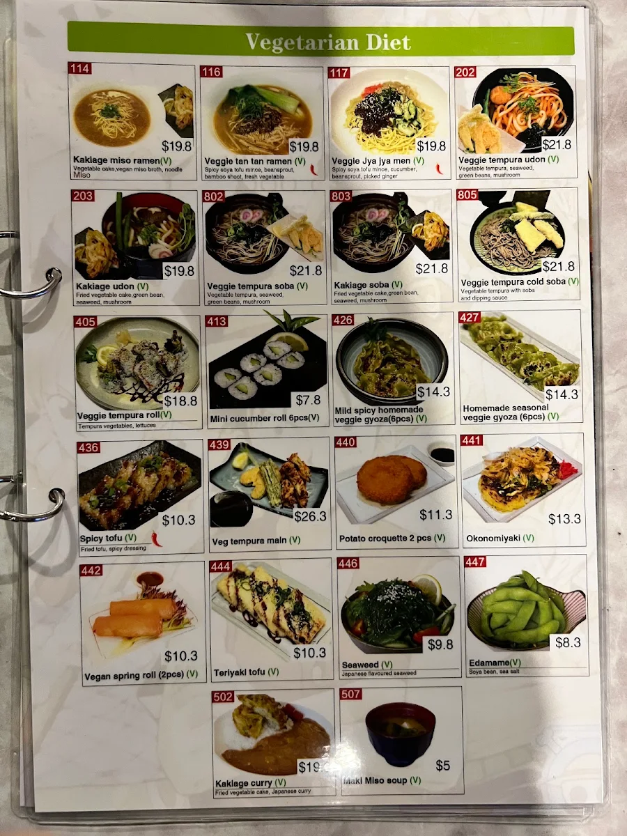 Menu, Maki and Ramen