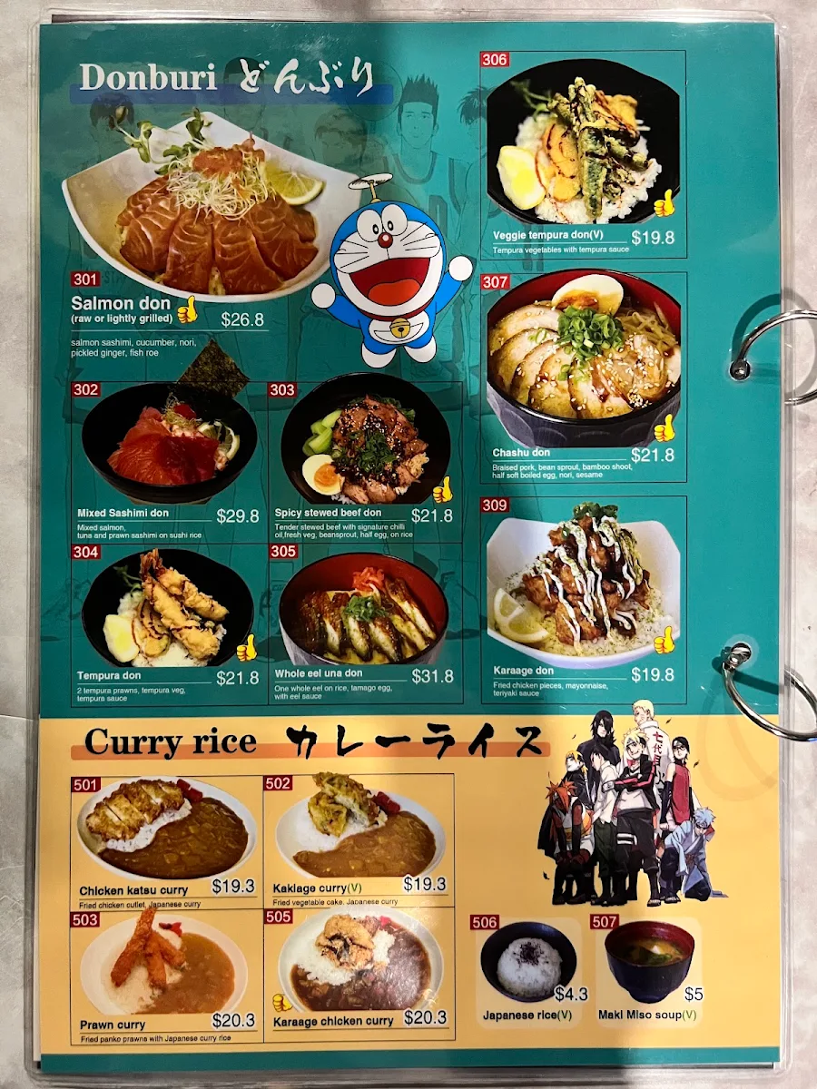 Menu, Maki and Ramen