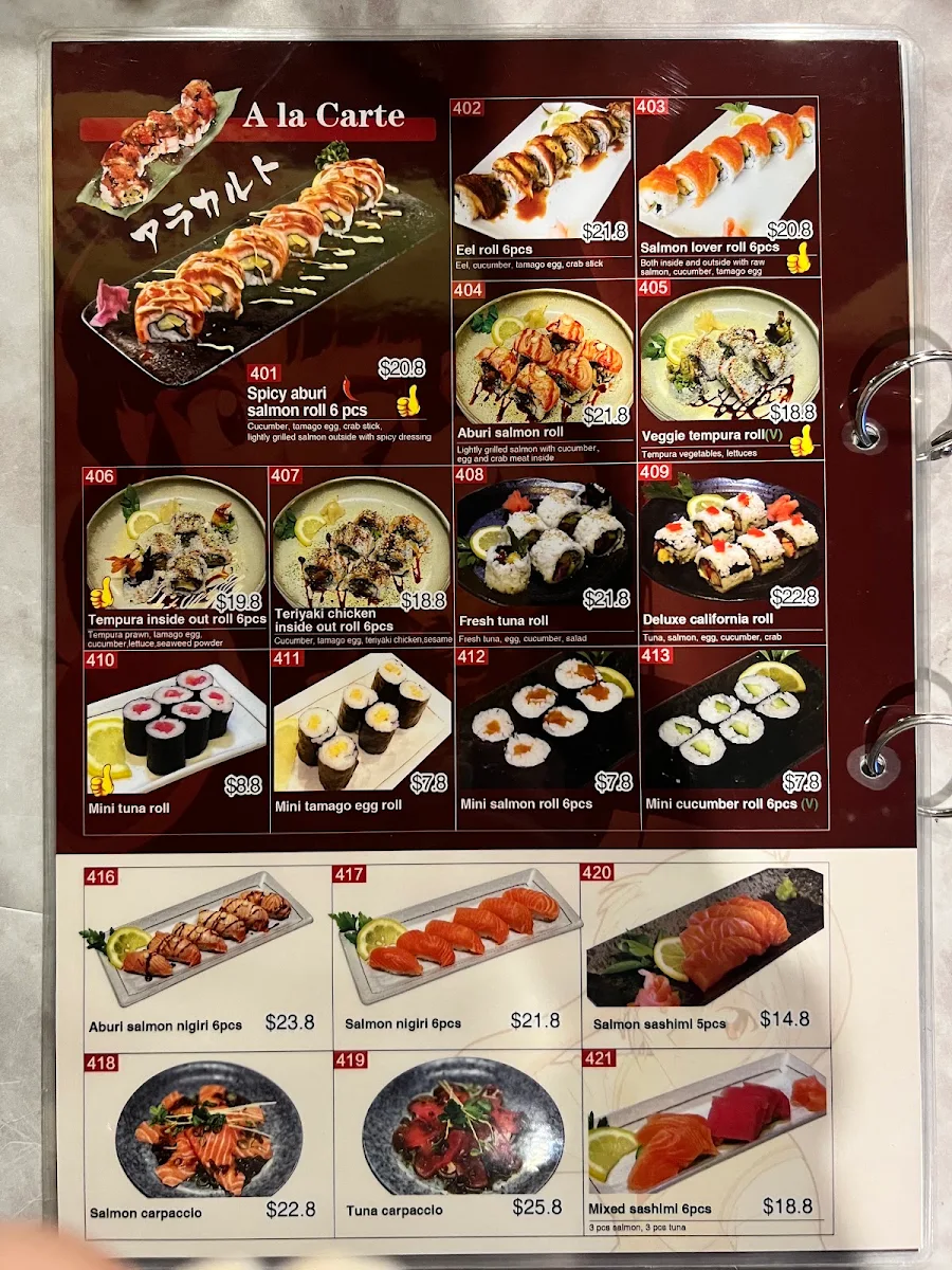 Menu, Maki and Ramen