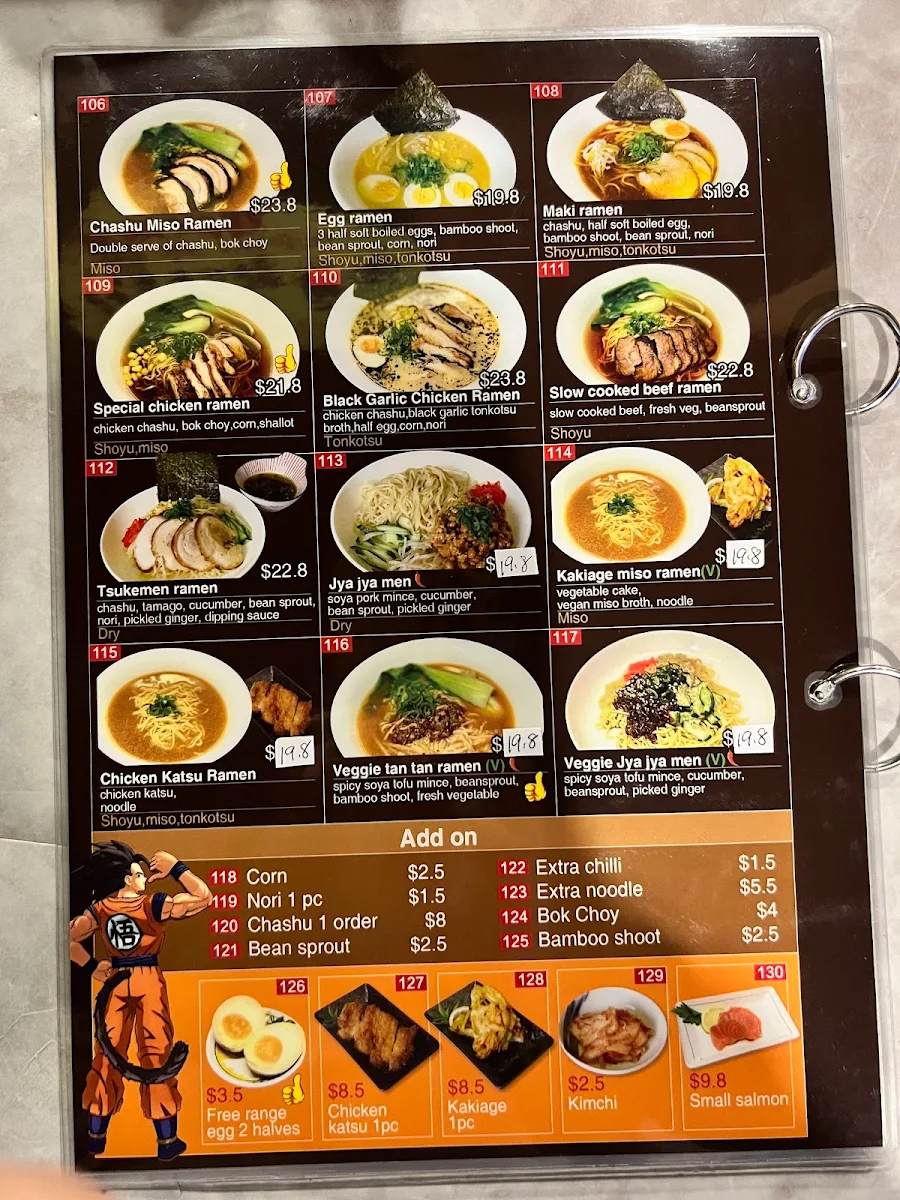 Menu, Maki and Ramen