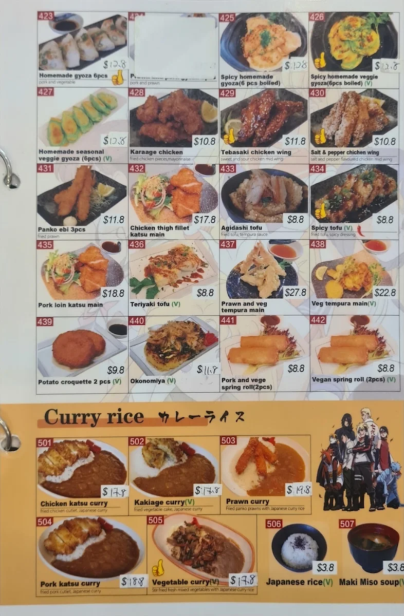 Menu, Maki and Ramen