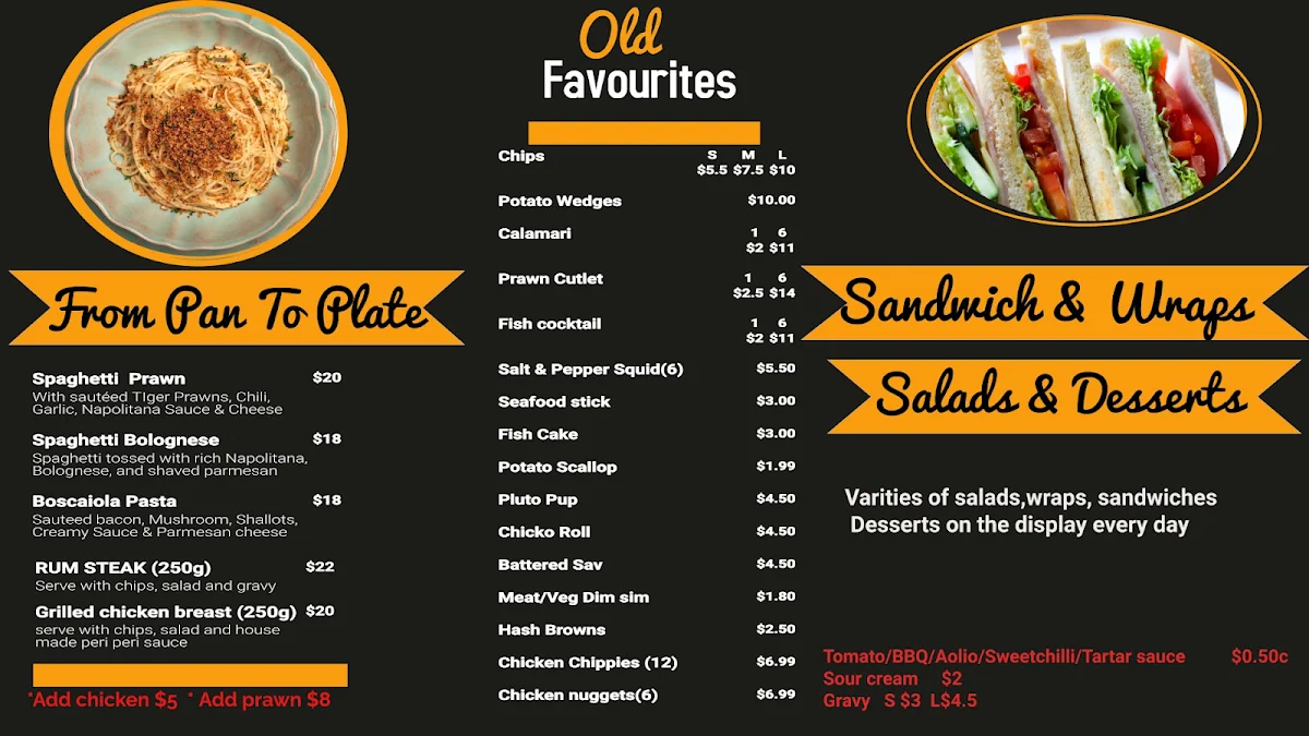 Menu, Lakeside Forbes