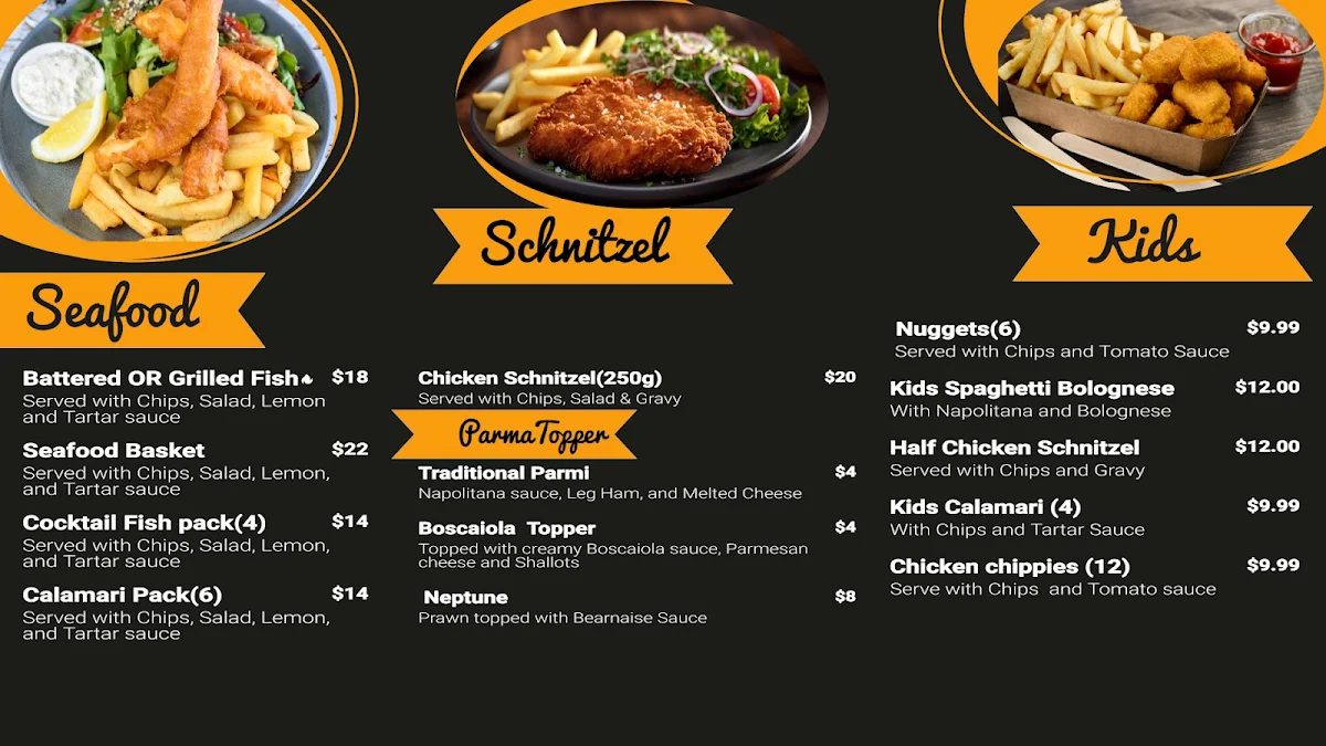 Menu, Lakeside Forbes