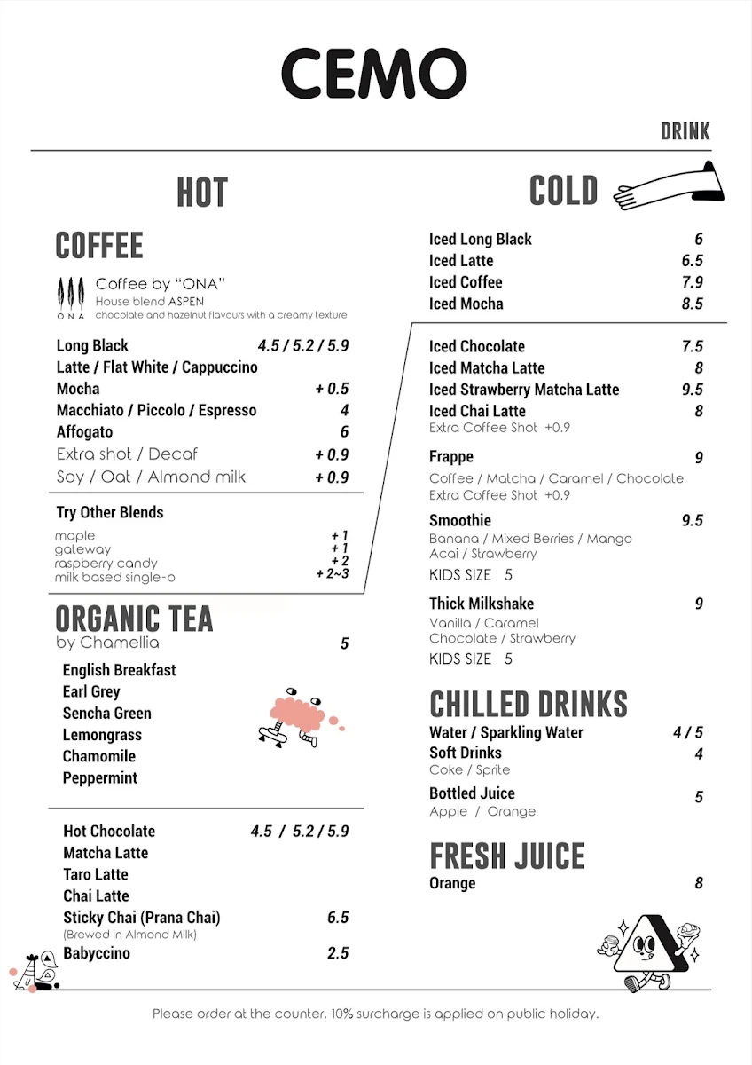 Menu, CEMO