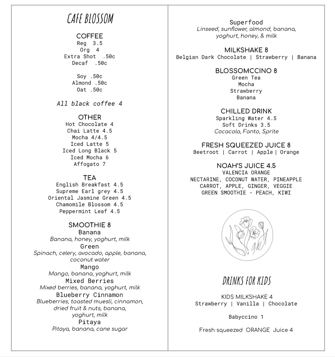 Menu, CEMO