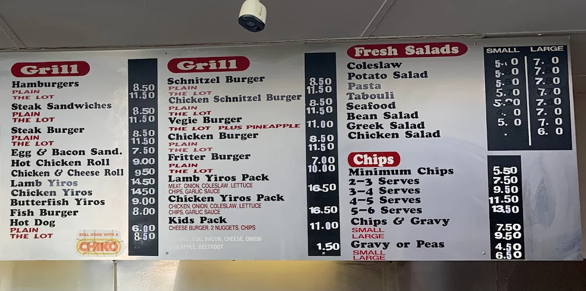 Menu, ST Peters BBQ Chickens & Seafood